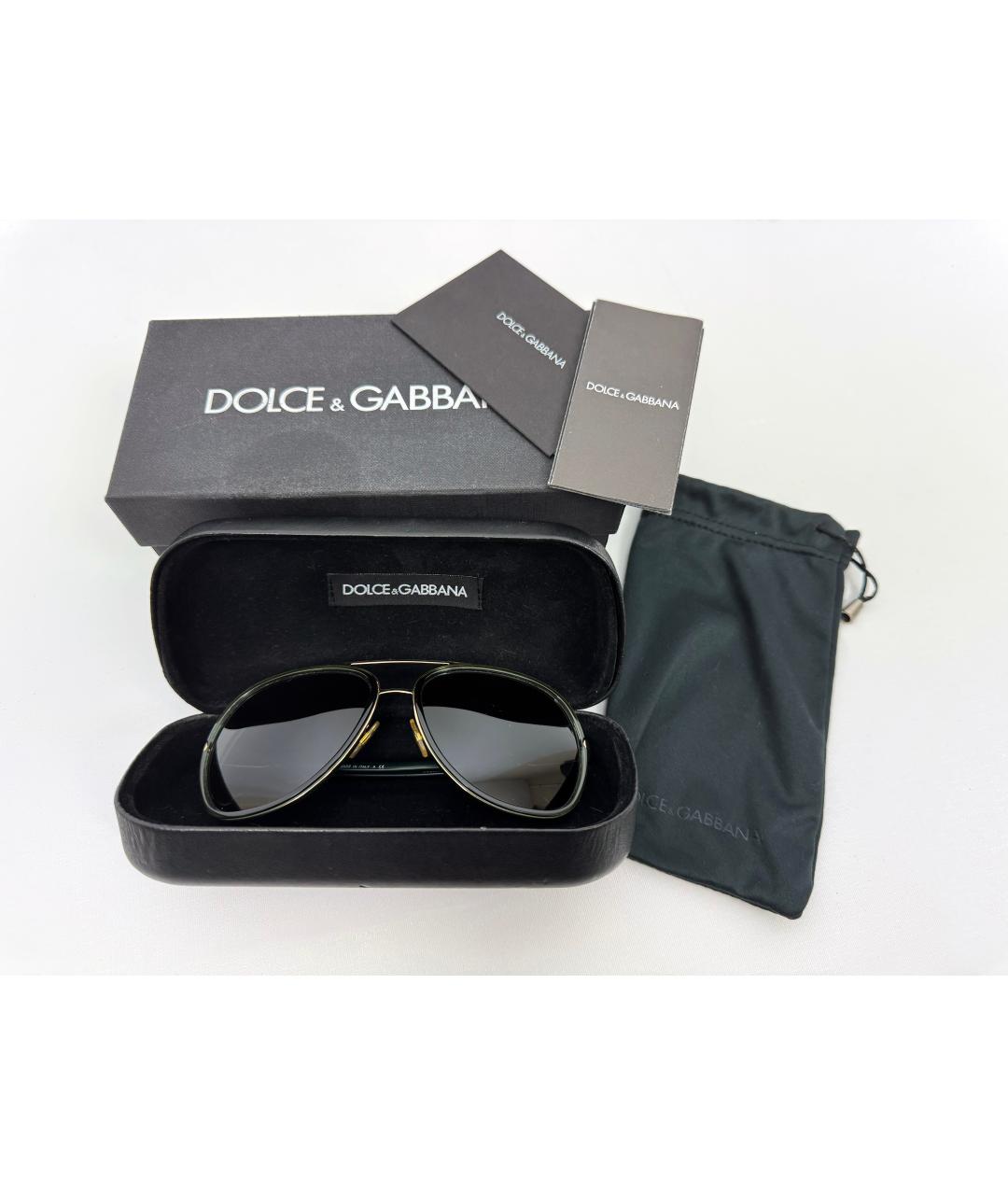 DOLCE&GABBANA Зеленые металлические солнцезащитные очки, фото 4