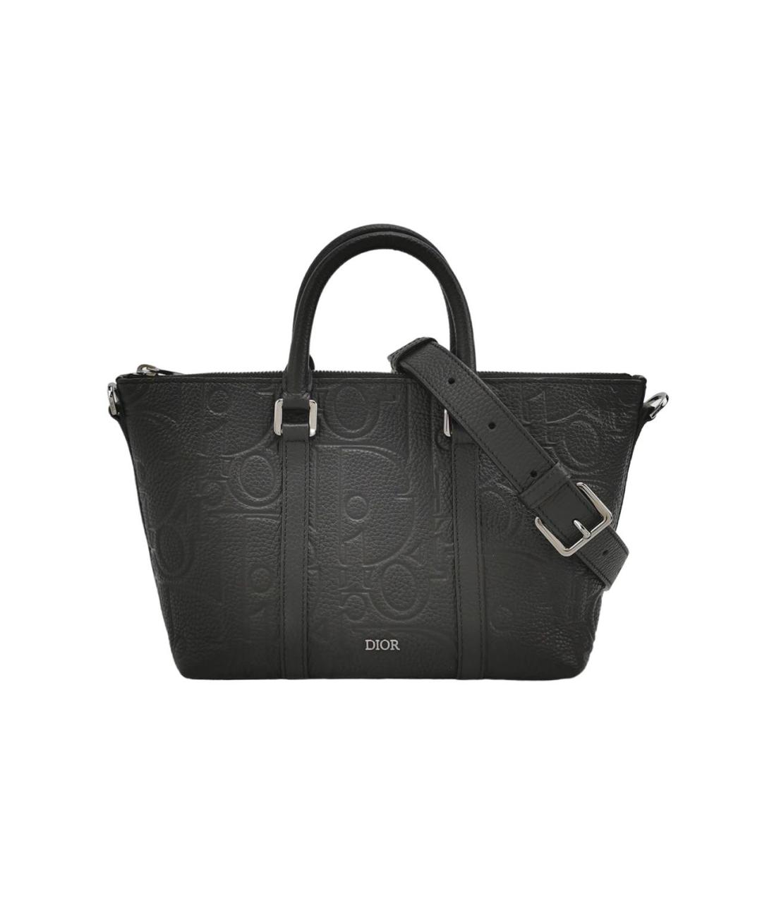 CHRISTIAN DIOR Черная кожаная сумка тоут, фото 9