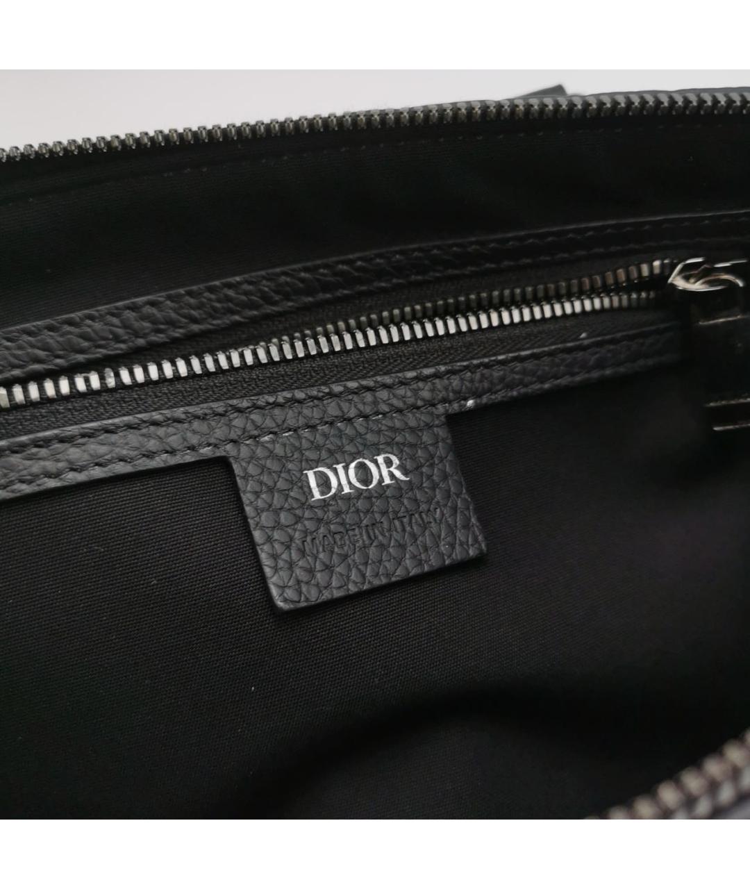 CHRISTIAN DIOR Черная кожаная сумка тоут, фото 8