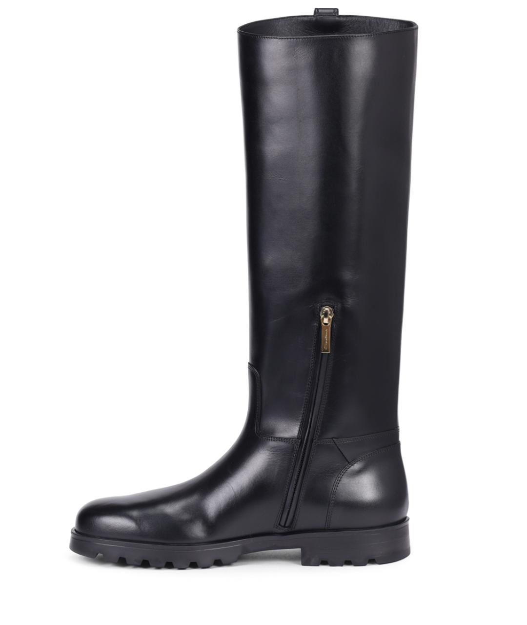 SANTONI Черные кожаные сапоги, фото 3