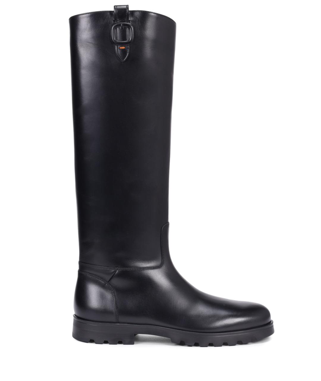 SANTONI Черные кожаные сапоги, фото 1