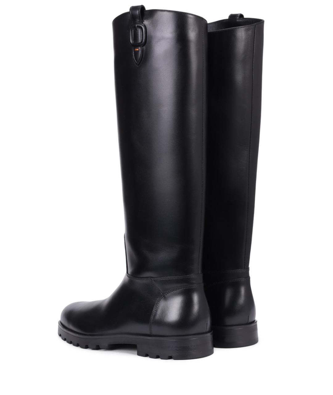 SANTONI Черные кожаные сапоги, фото 4