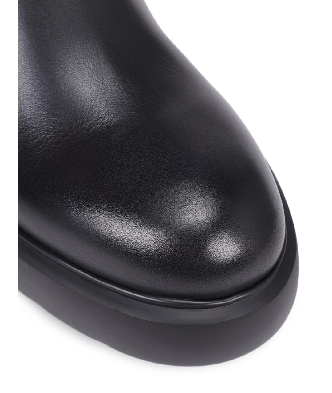 SANTONI Черные кожаные сапоги, фото 5