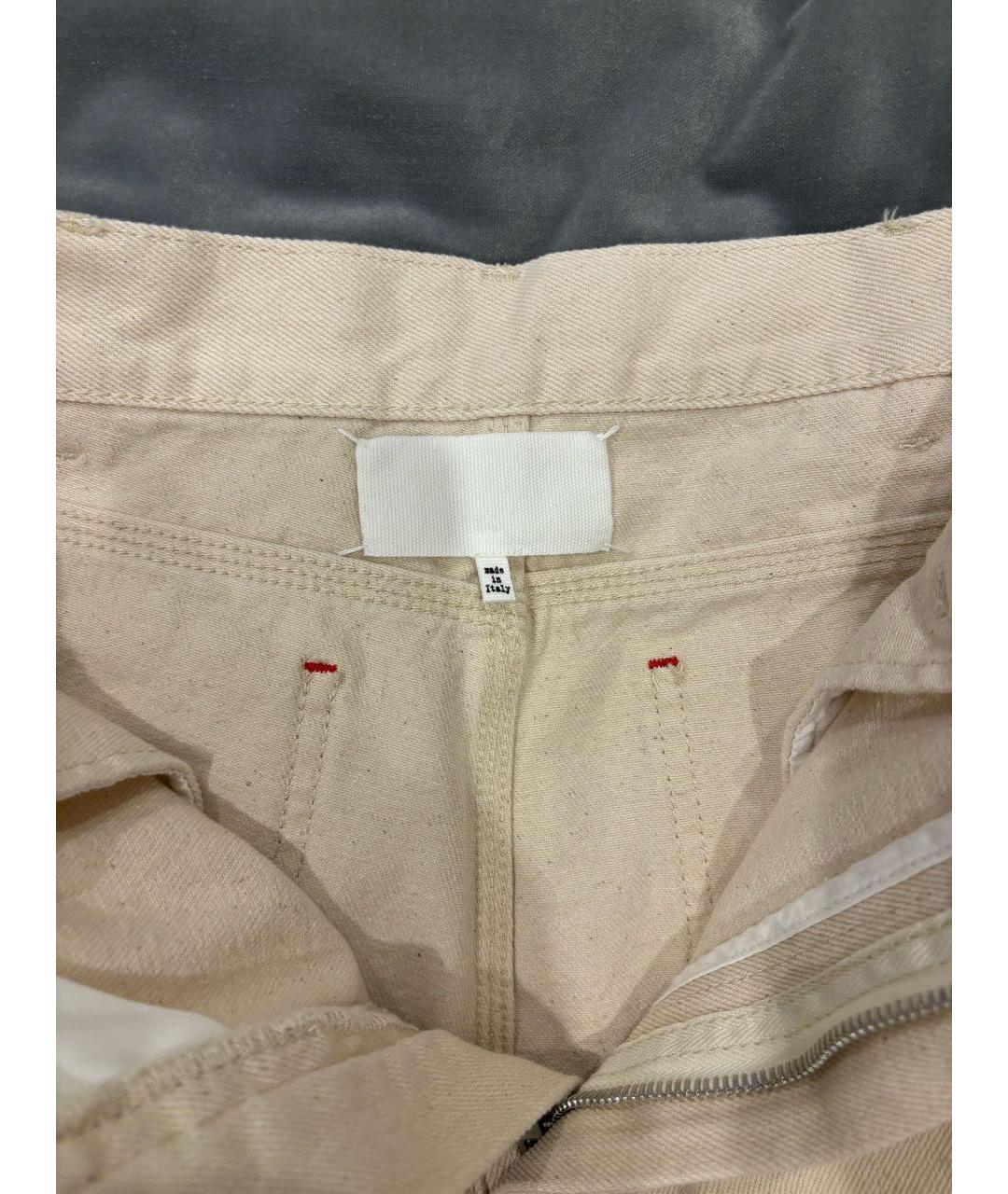 MAISON MARGIELA Белые хлопковые прямые джинсы, фото 4