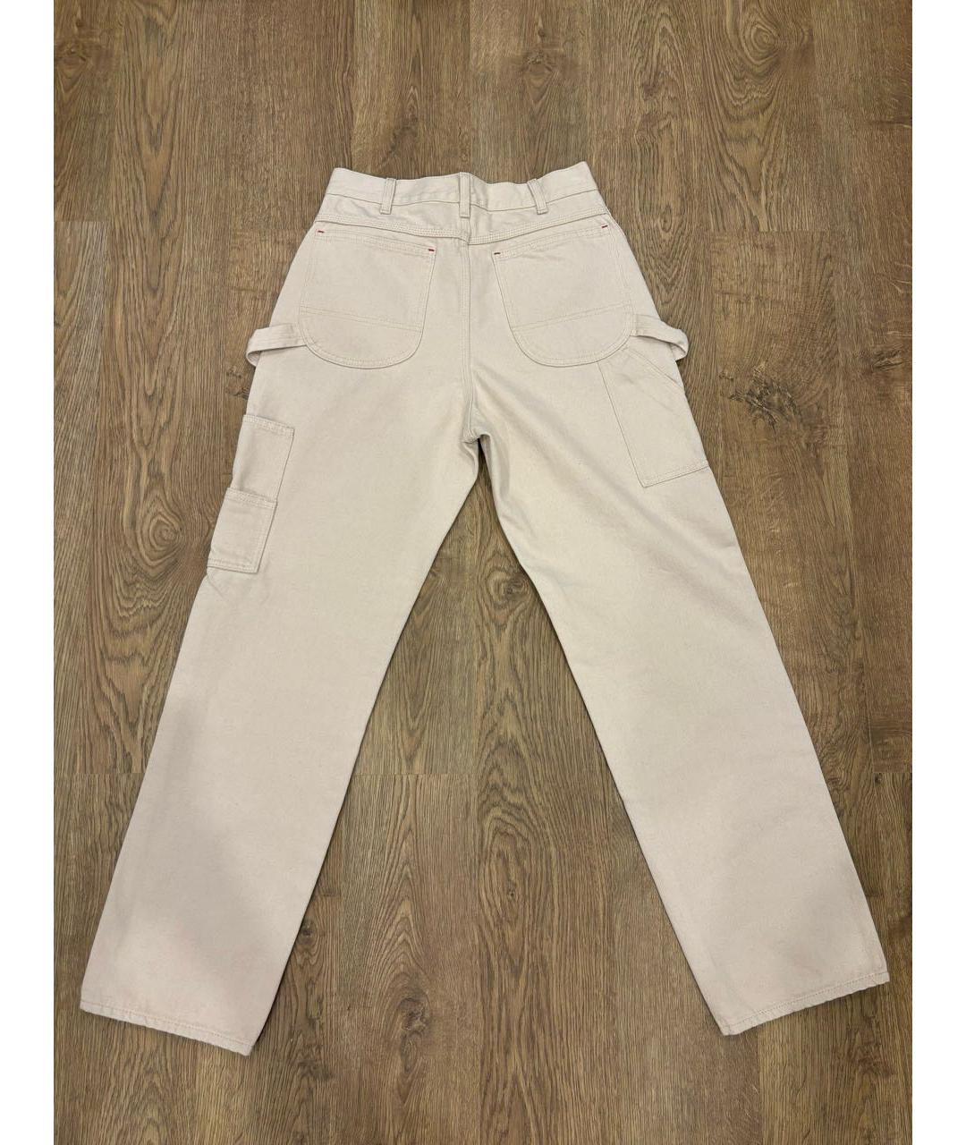 MAISON MARGIELA Белые хлопковые прямые джинсы, фото 2