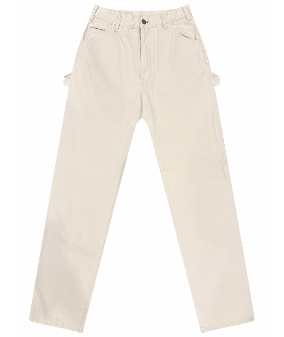 MAISON MARGIELA Белые хлопковые прямые джинсы, фото 1