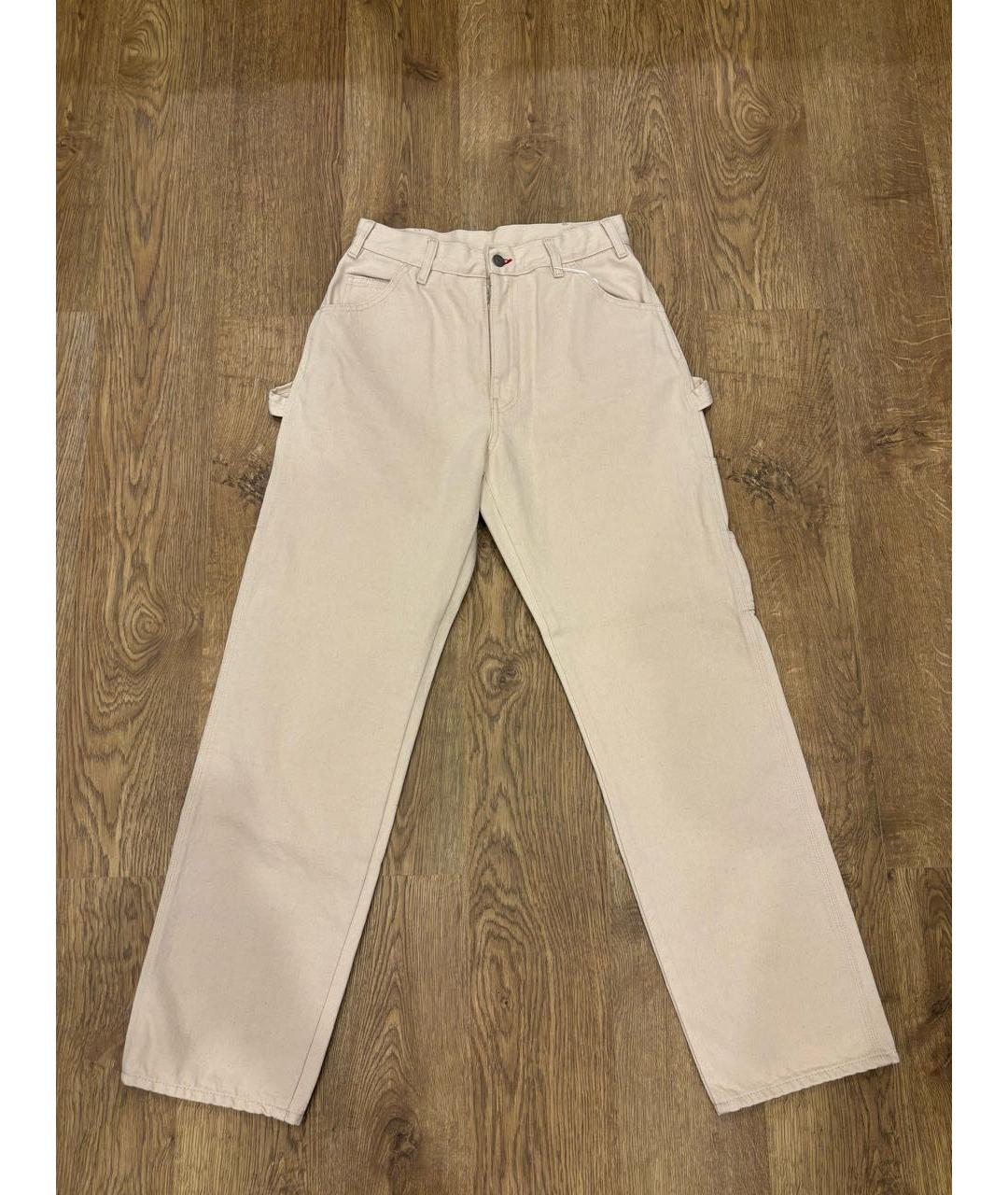 MAISON MARGIELA Белые хлопковые прямые джинсы, фото 7