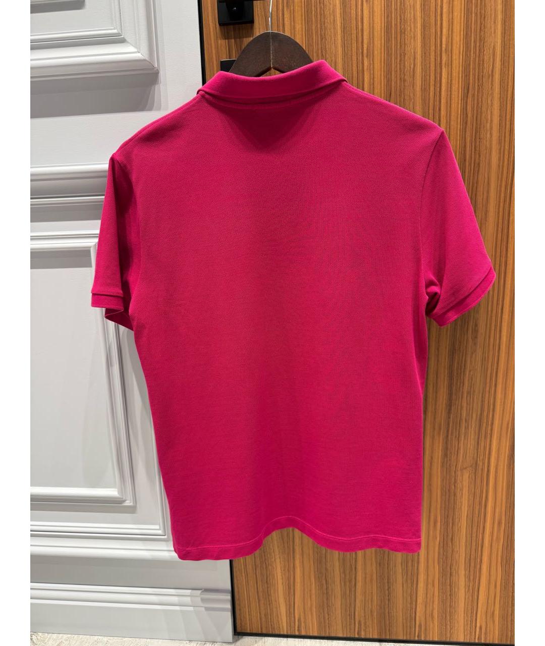BURBERRY Фуксия хлопковое поло с коротким рукавом, фото 2