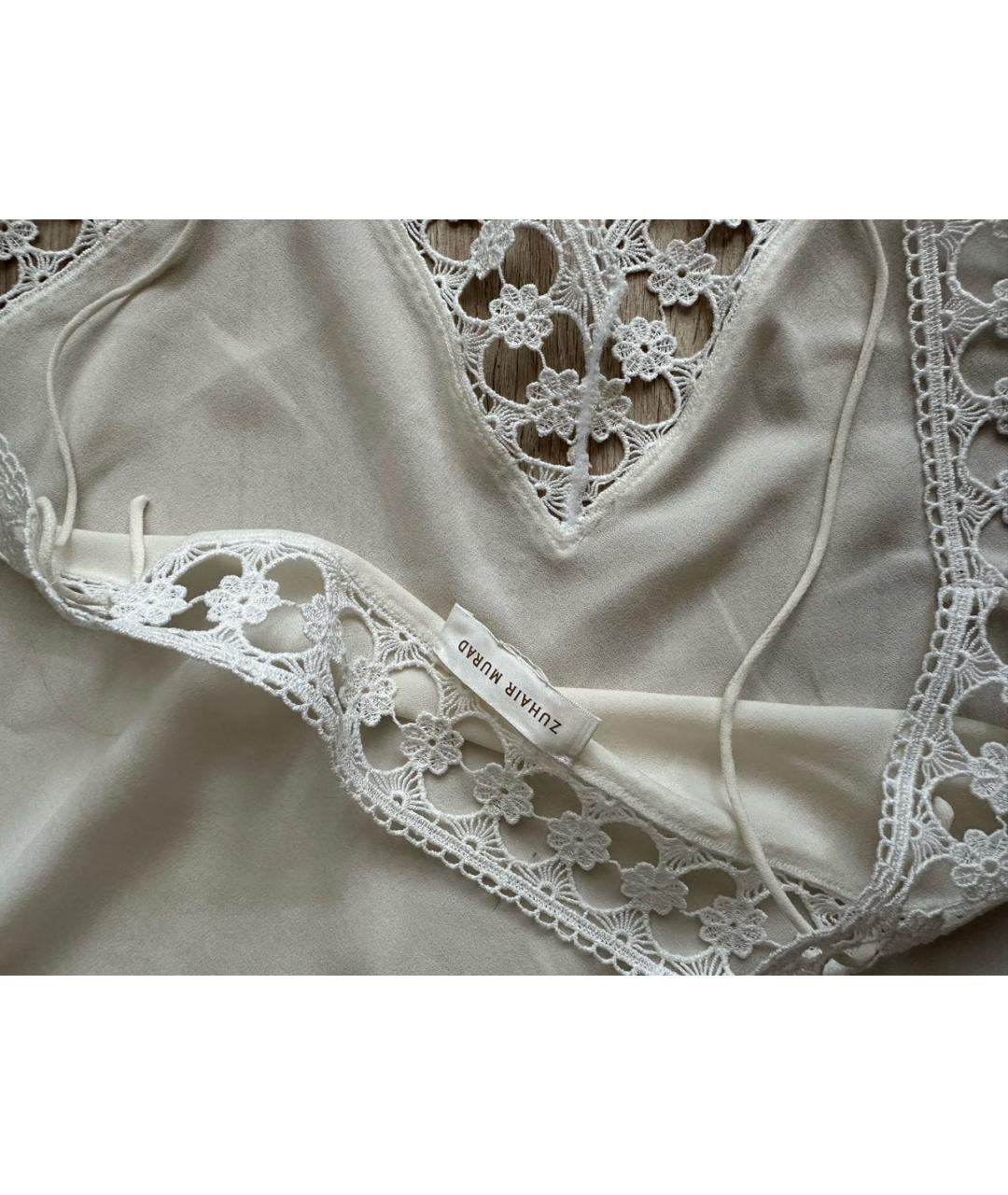 ZUHAIR MURAD Белая ацетатная майка, фото 4