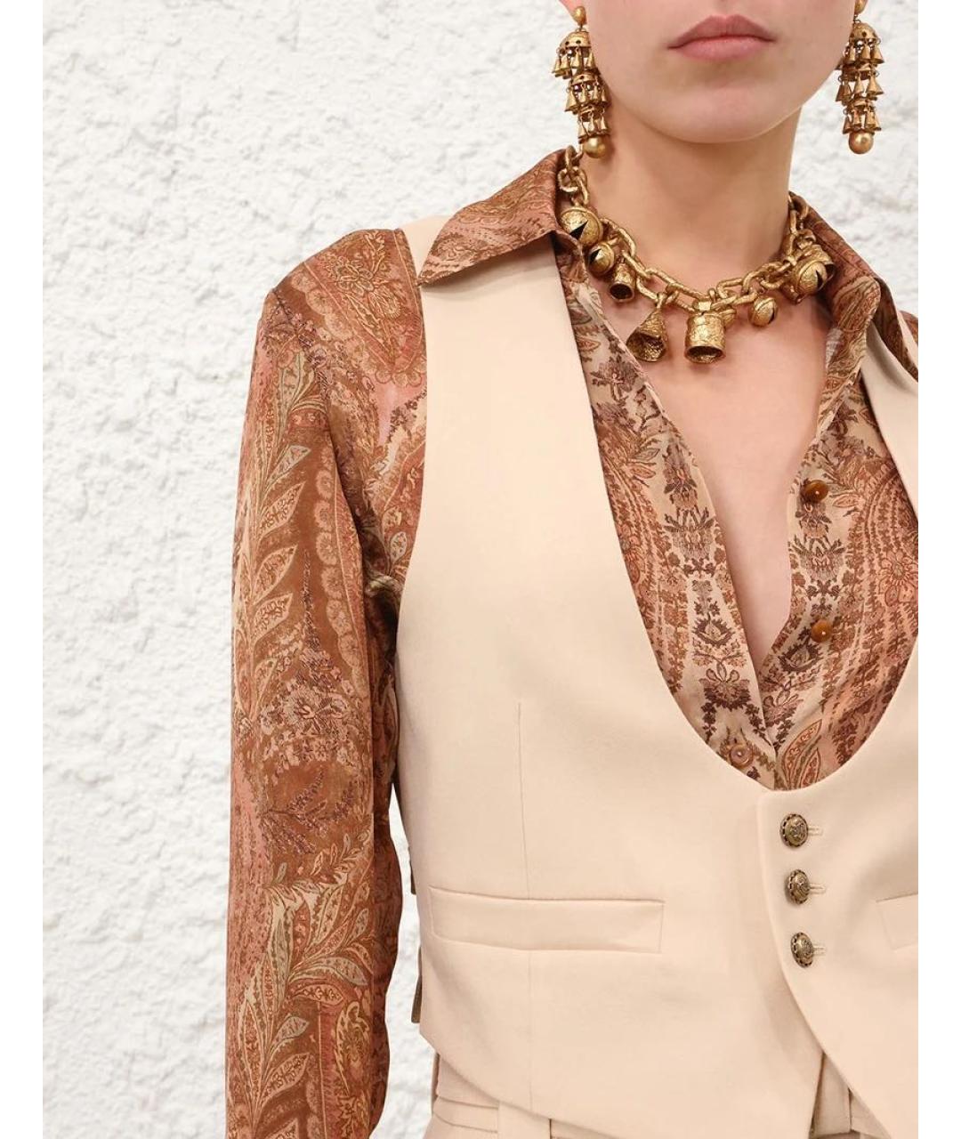 ZIMMERMANN Бежевый шерстяной жилет, фото 2