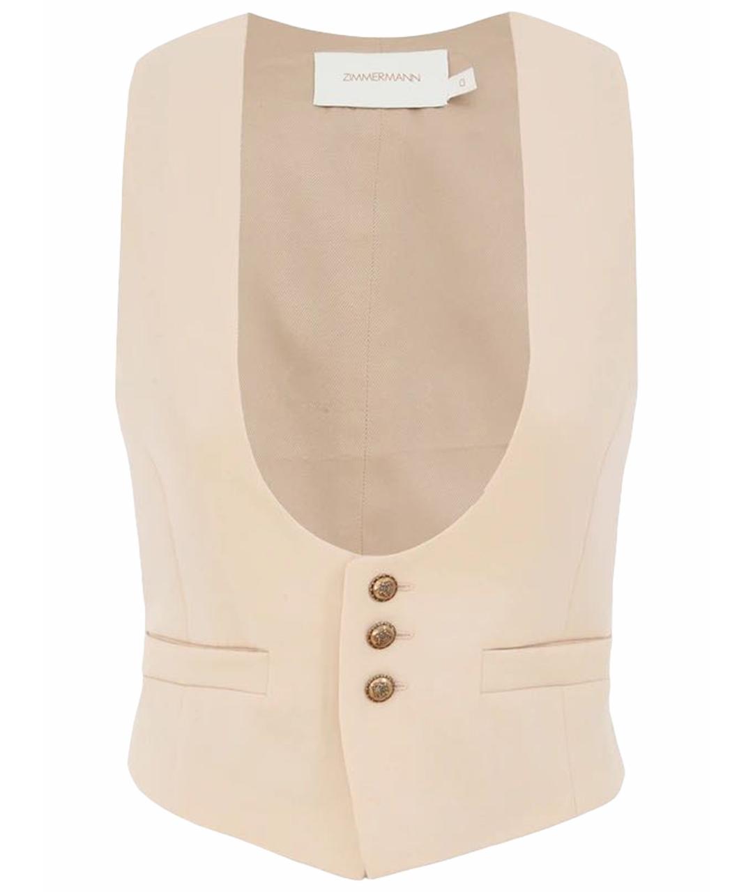 ZIMMERMANN Бежевый шерстяной жилет, фото 1