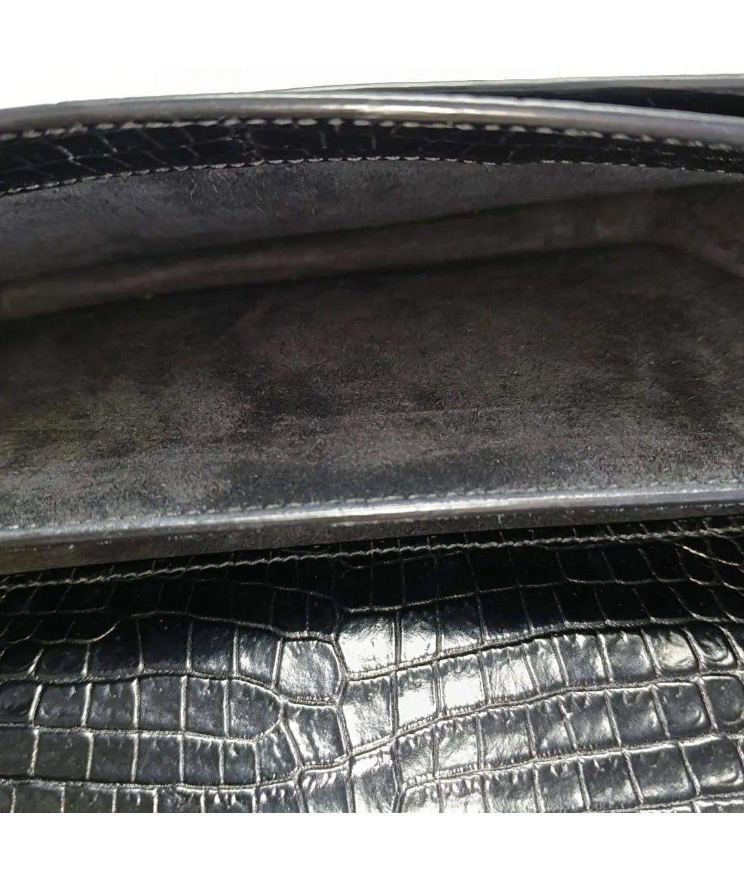 SAINT LAURENT Черная кожаная сумка через плечо, фото 4