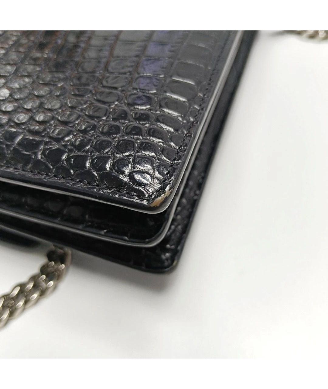 SAINT LAURENT Черная кожаная сумка через плечо, фото 7