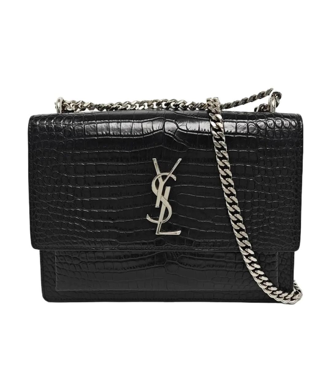 SAINT LAURENT Черная кожаная сумка через плечо, фото 9