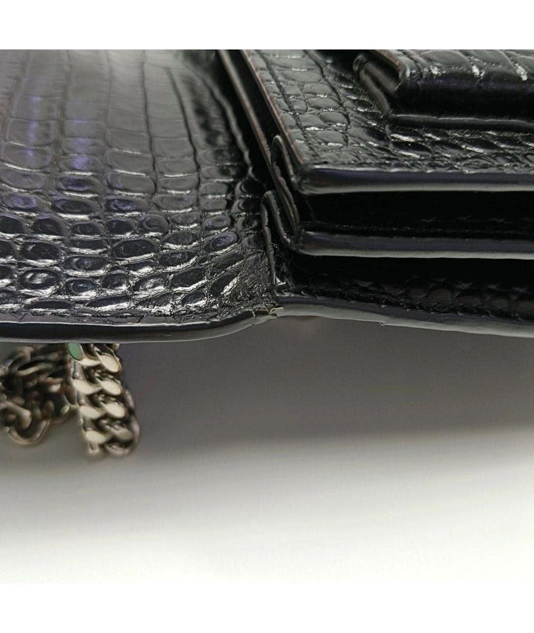 SAINT LAURENT Черная кожаная сумка через плечо, фото 5