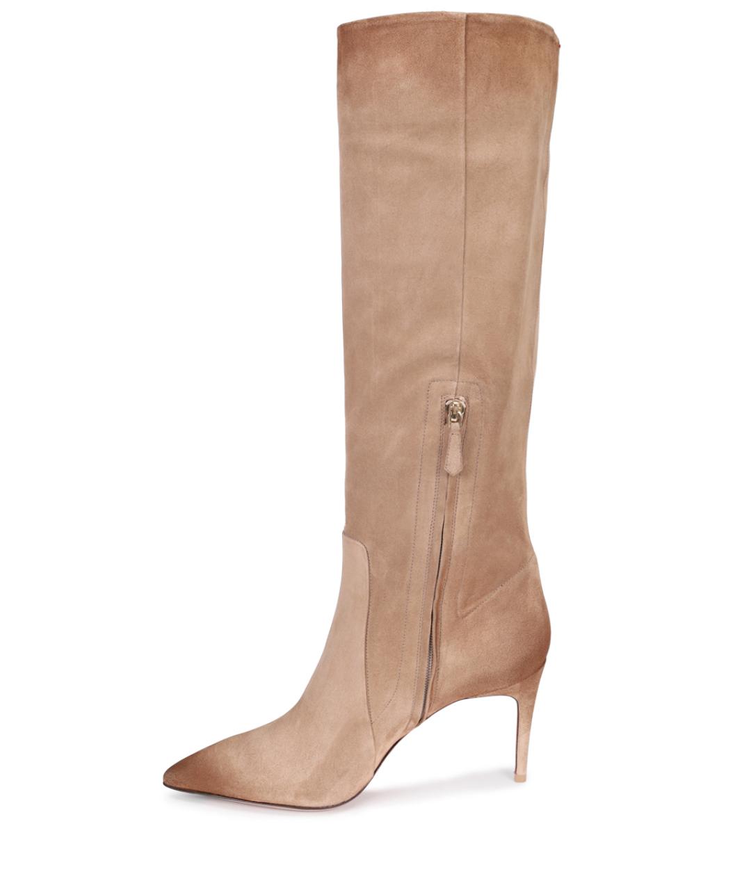 SANTONI Бежевые замшевые сапоги, фото 3