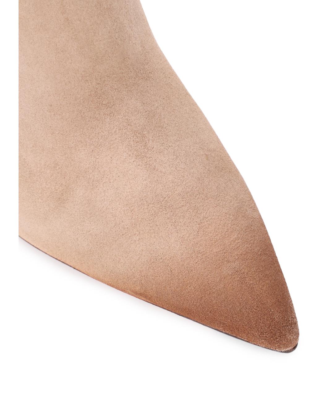 SANTONI Бежевые замшевые сапоги, фото 5