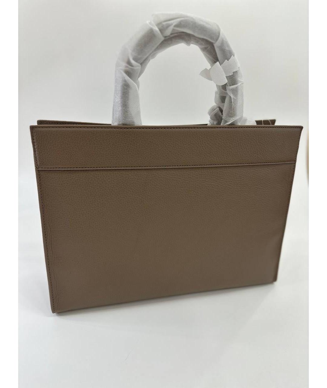 COCCINELLE Бежевая кожаная сумка с короткими ручками, фото 5