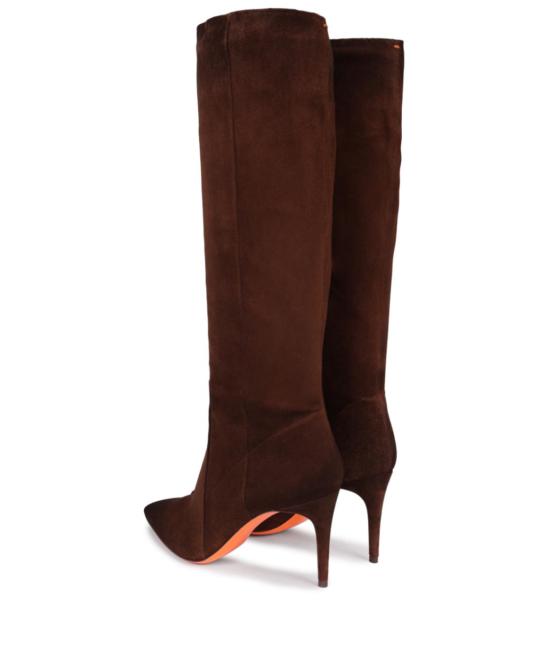 SANTONI Коричневые замшевые сапоги, фото 4