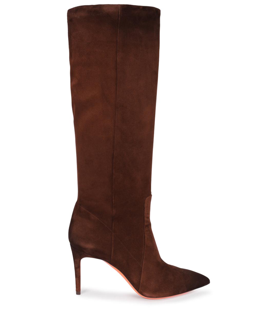 SANTONI Коричневые замшевые сапоги, фото 1