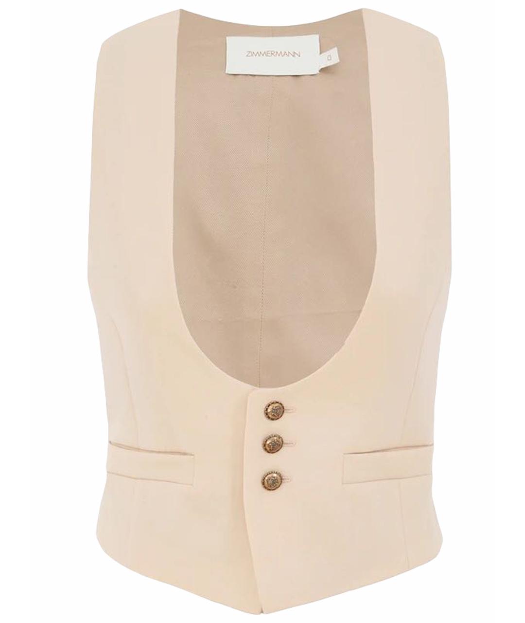 ZIMMERMANN Бежевый шерстяной жилет, фото 1