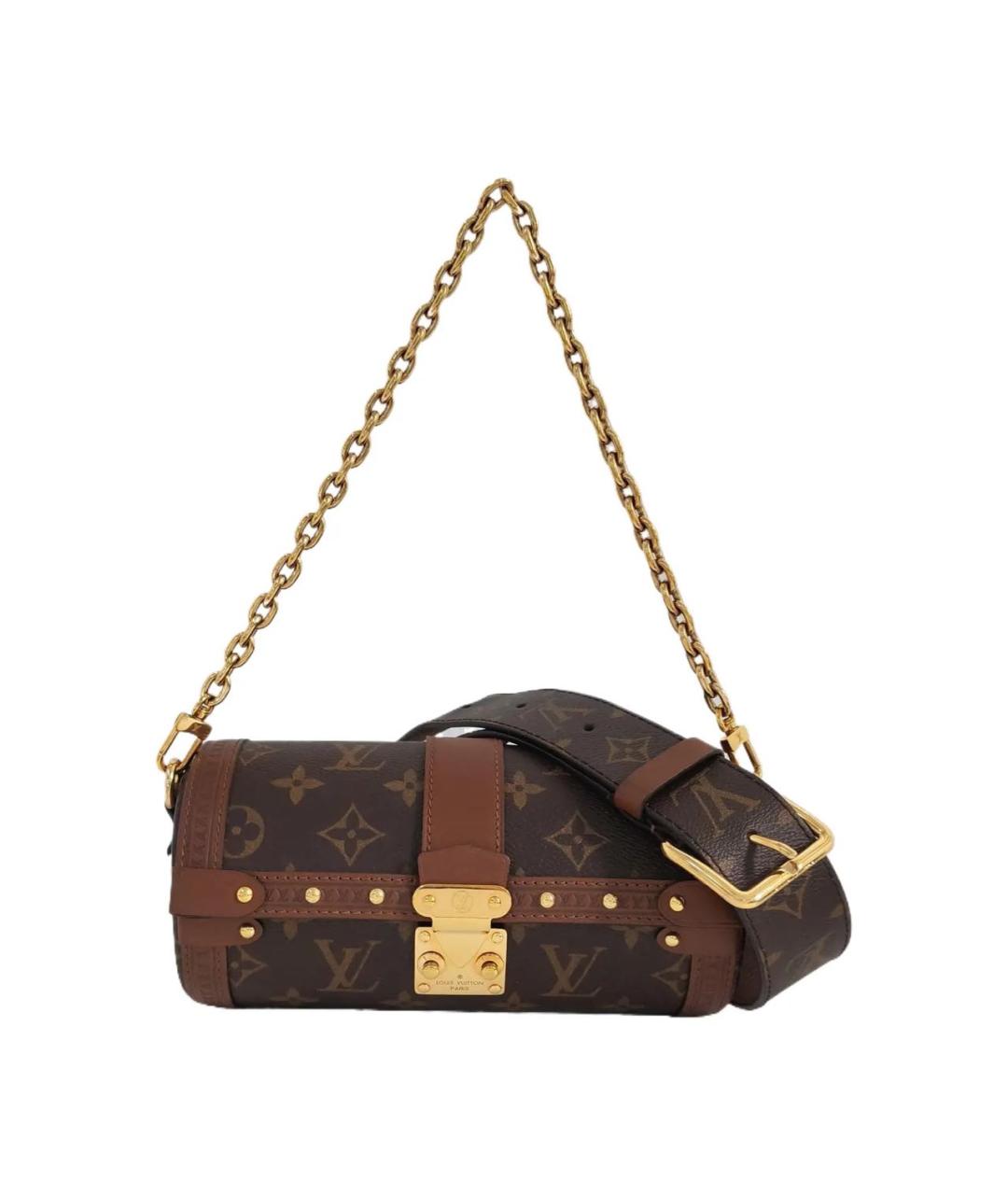 LOUIS VUITTON Коричневая кожаная сумка через плечо, фото 9