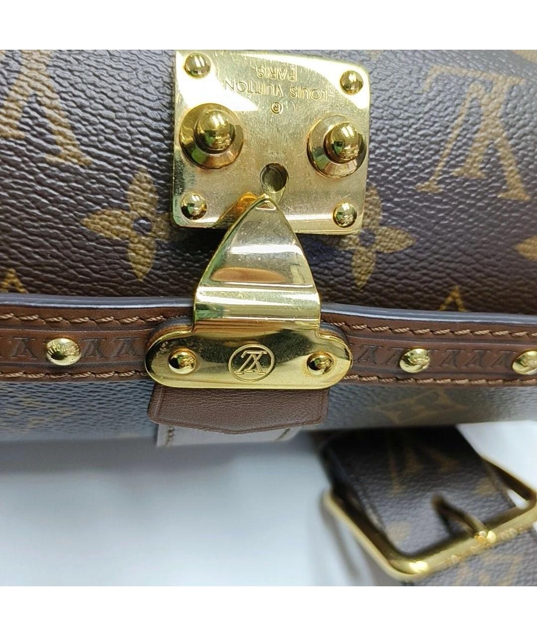 LOUIS VUITTON Коричневая кожаная сумка через плечо, фото 6