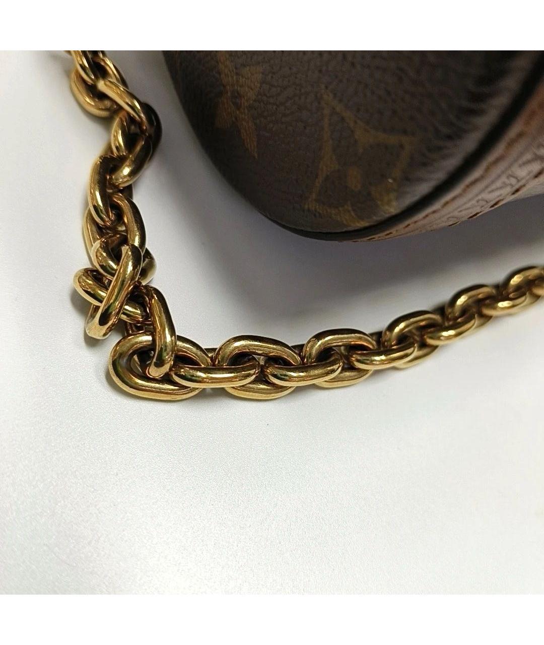 LOUIS VUITTON Коричневая кожаная сумка через плечо, фото 8