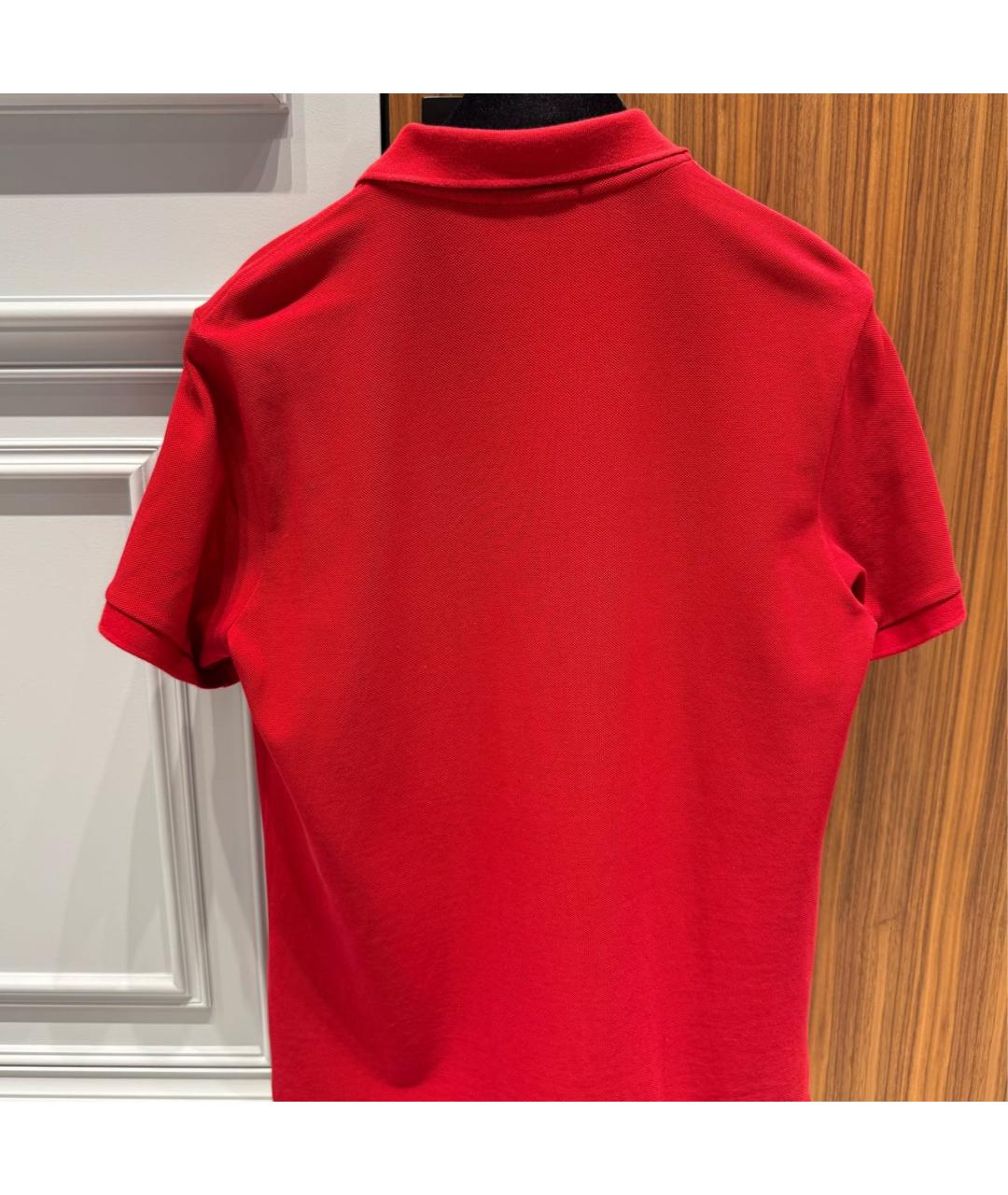 BURBERRY Красное хлопковое поло с коротким рукавом, фото 2