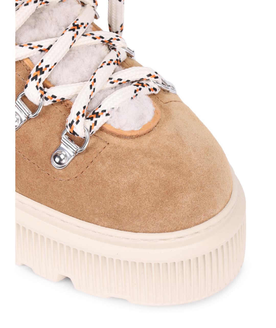 SANTONI Бежевые замшевые ботинки, фото 5