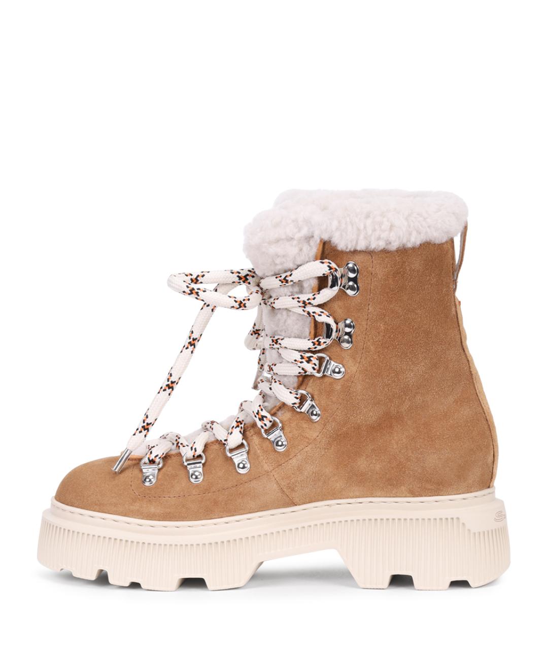 SANTONI Бежевые замшевые ботинки, фото 3