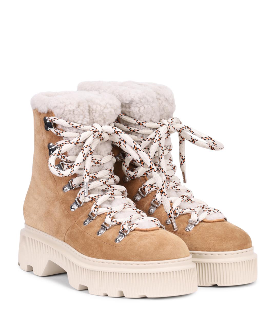 SANTONI Бежевые замшевые ботинки, фото 2