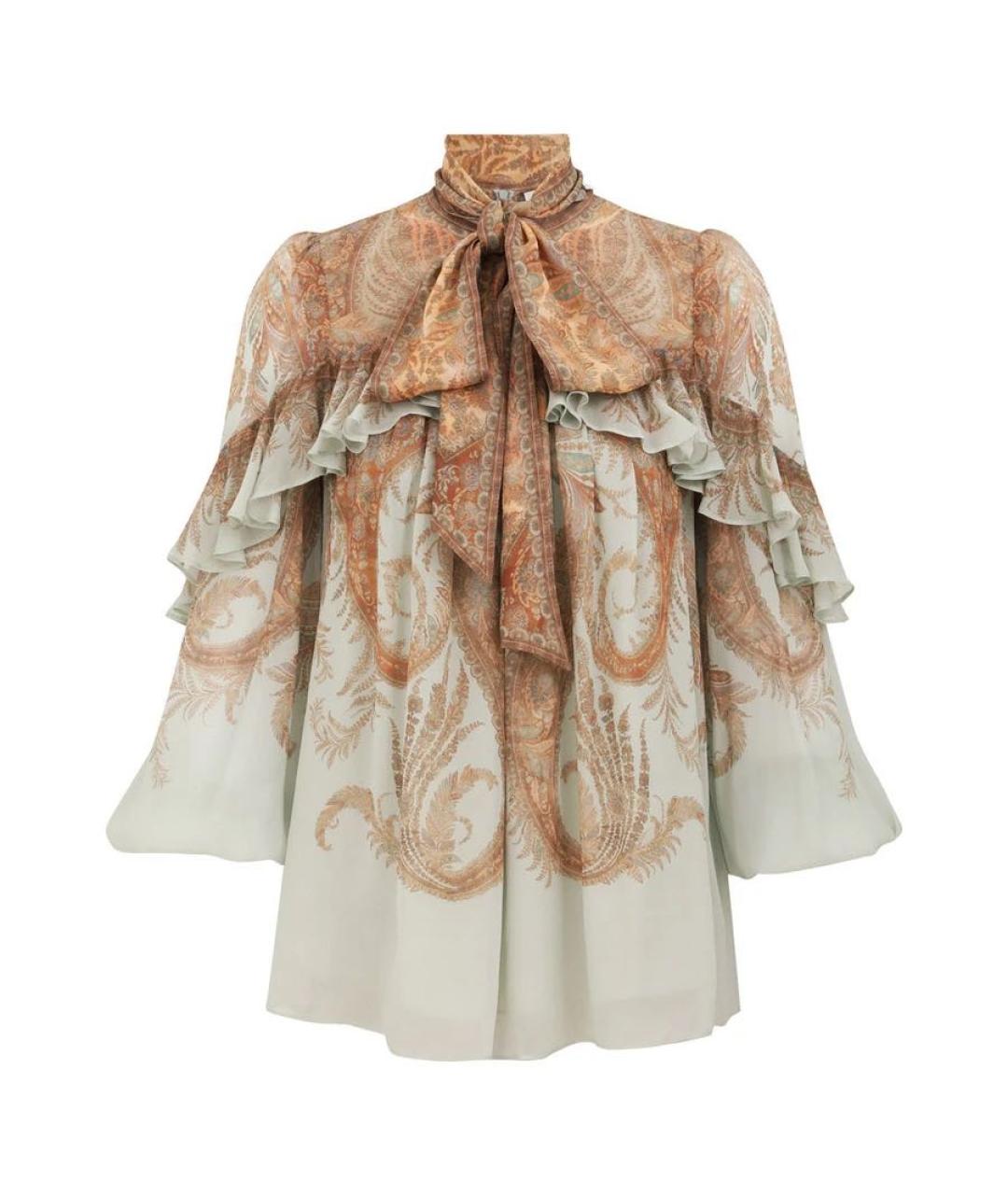 ZIMMERMANN Бежевая шелковая блузы, фото 5