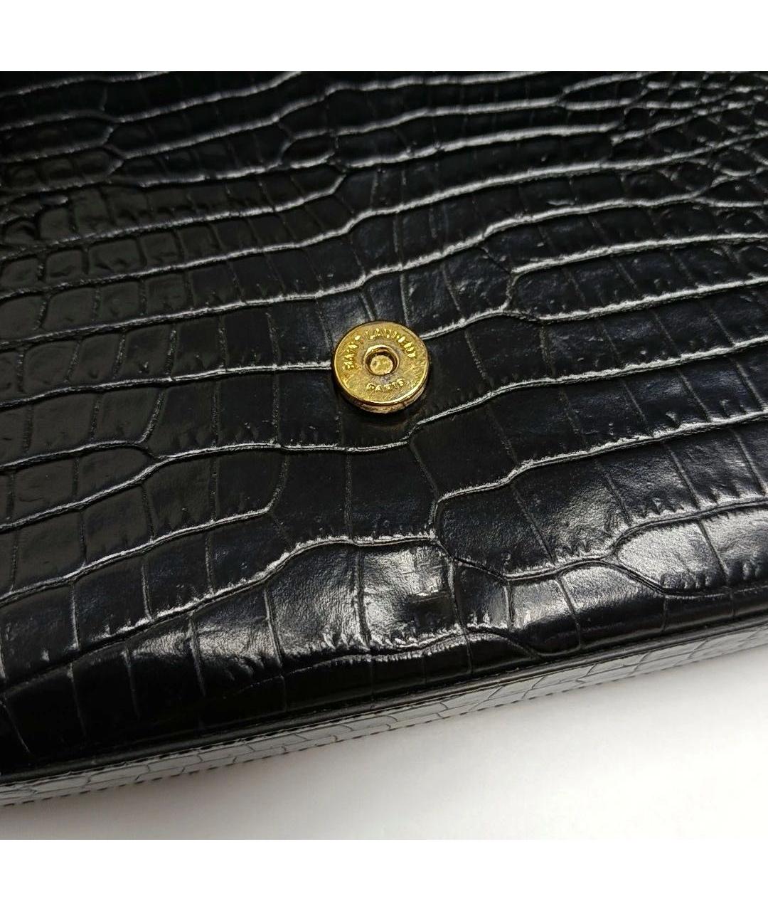 SAINT LAURENT Черная кожаная сумка через плечо, фото 7