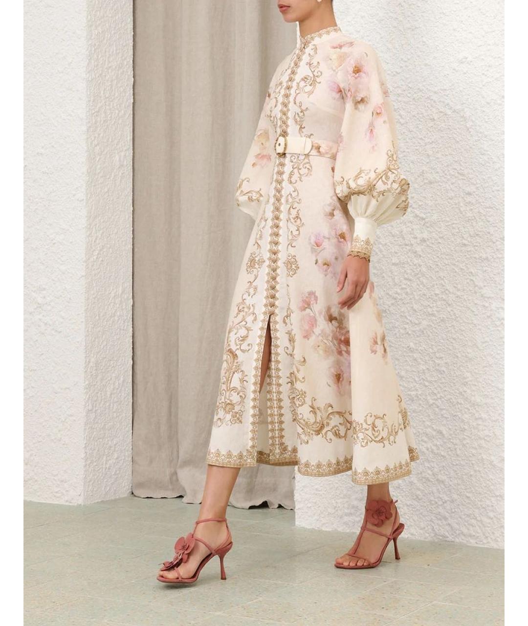 ZIMMERMANN Белое льняное вечернее платье, фото 3