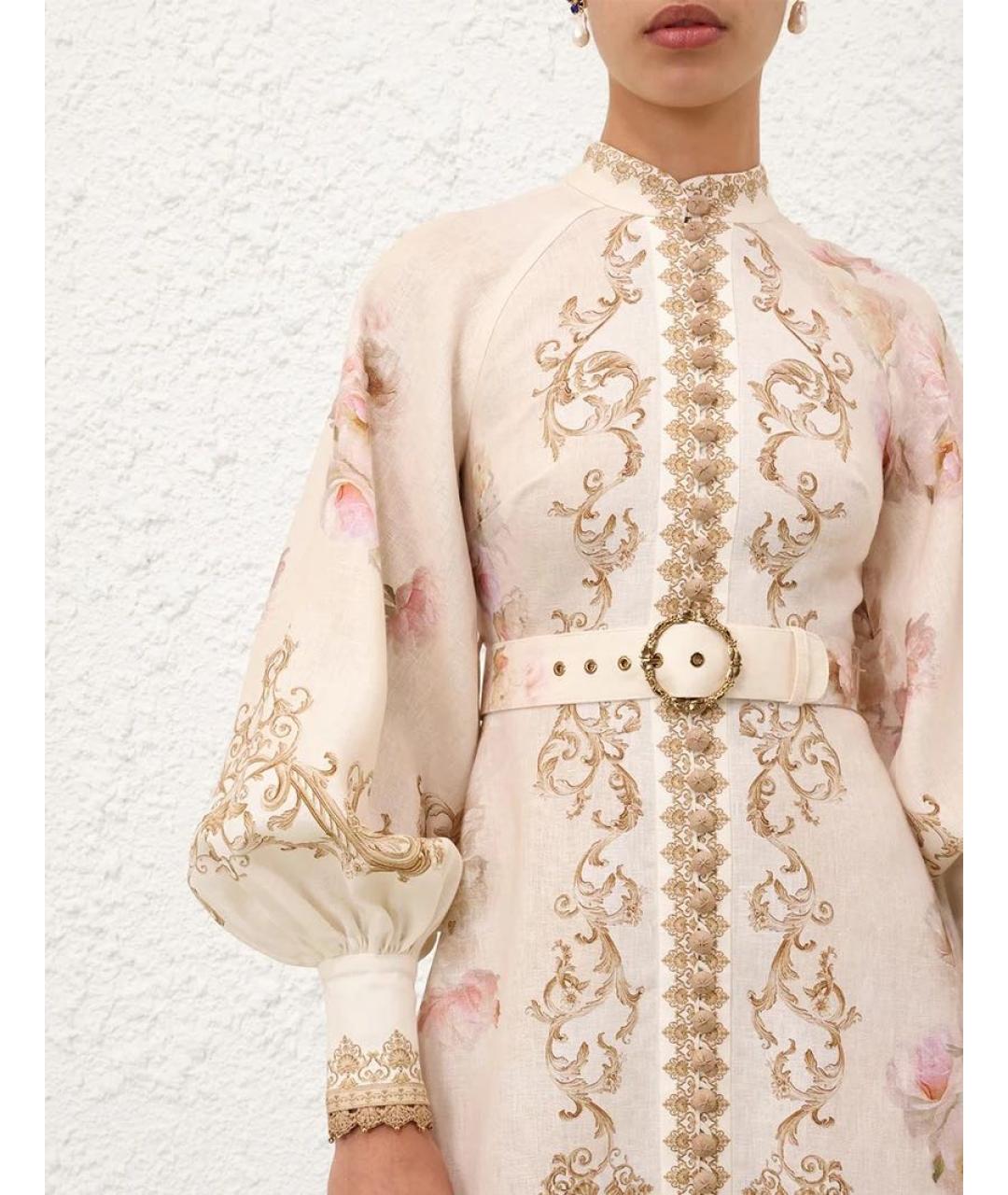 ZIMMERMANN Белое льняное вечернее платье, фото 4