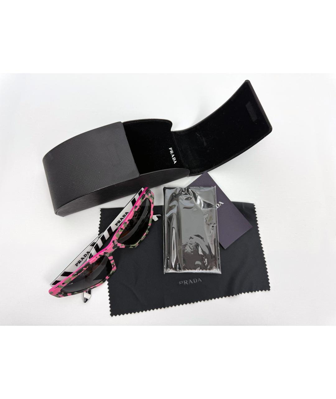 PRADA Розовые пластиковые солнцезащитные очки, фото 4