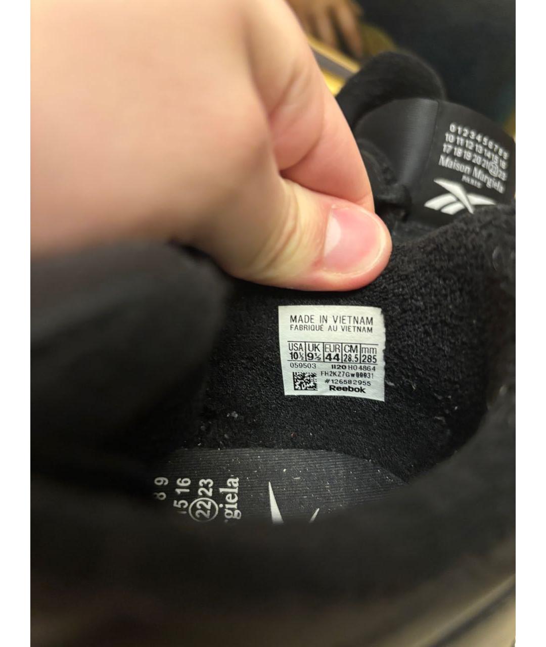 MAISON MARGIELA Черные кожаные низкие кроссовки / кеды, фото 5
