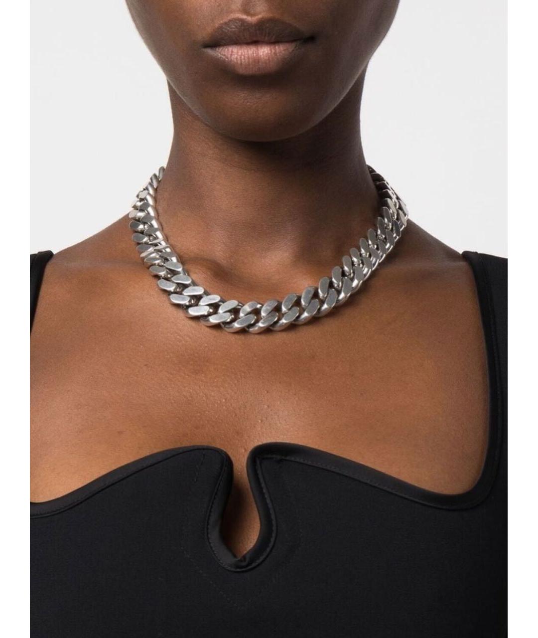 SAINT LAURENT Серебряная латунная цепочка, фото 2