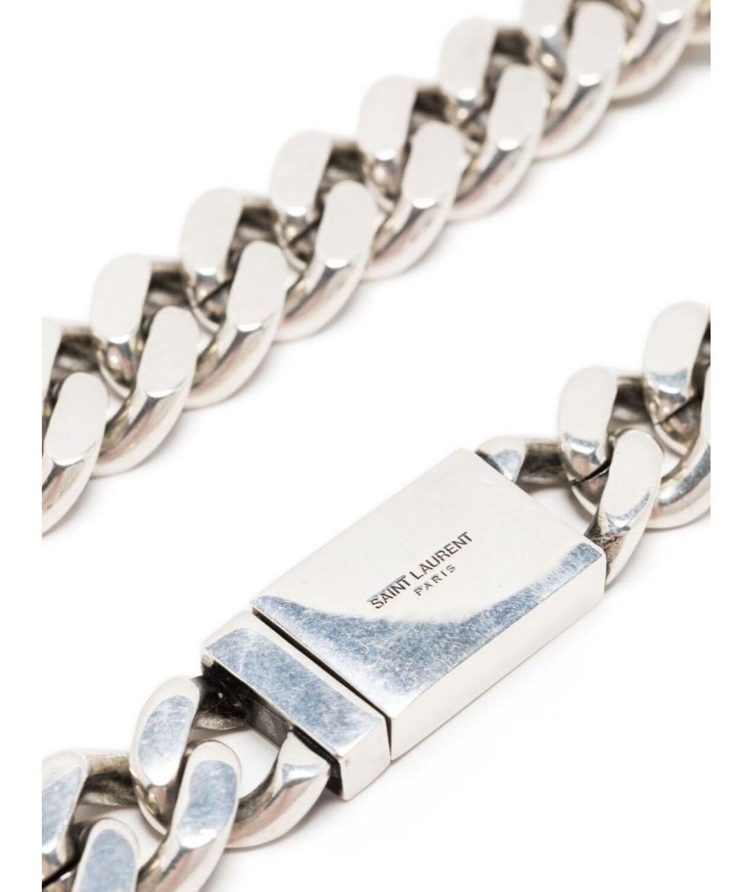 SAINT LAURENT Серебряная латунная цепочка, фото 3