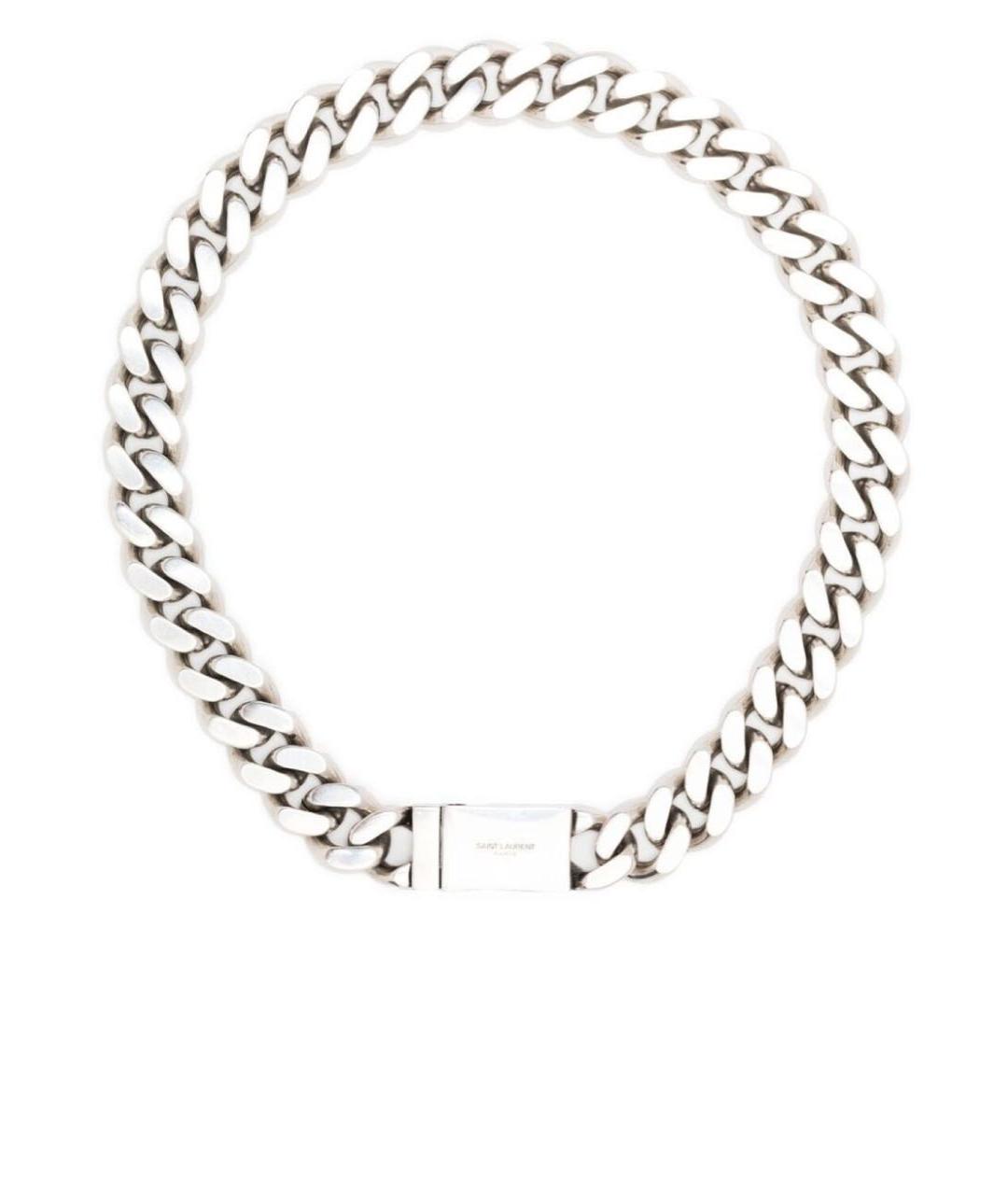 SAINT LAURENT Серебряная латунная цепочка, фото 4