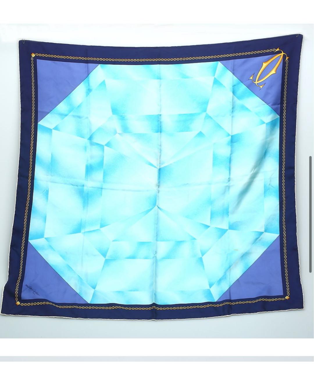 CARTIER Синий шелковый платок, фото 8