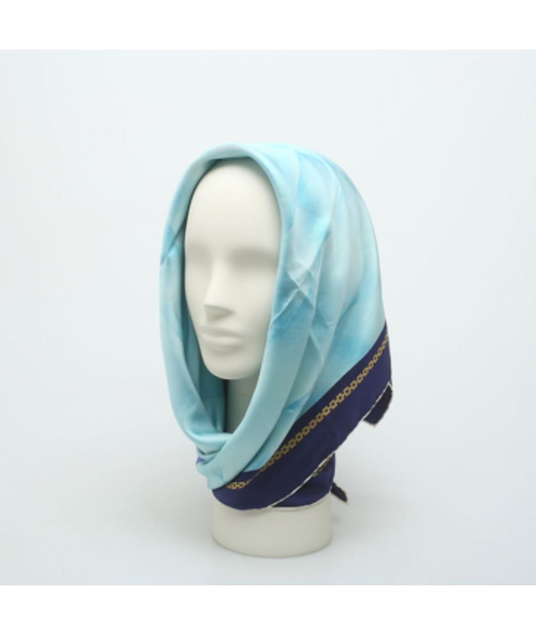 CARTIER Синий шелковый платок, фото 6