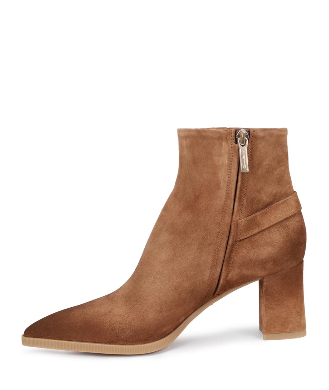 SANTONI Бежевые замшевые ботильоны, фото 3