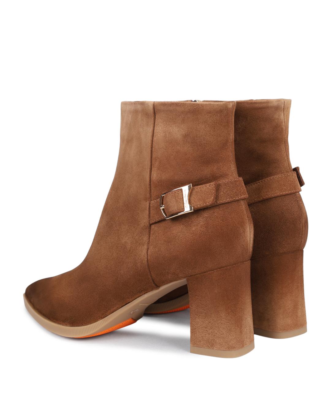 SANTONI Бежевые замшевые ботильоны, фото 4