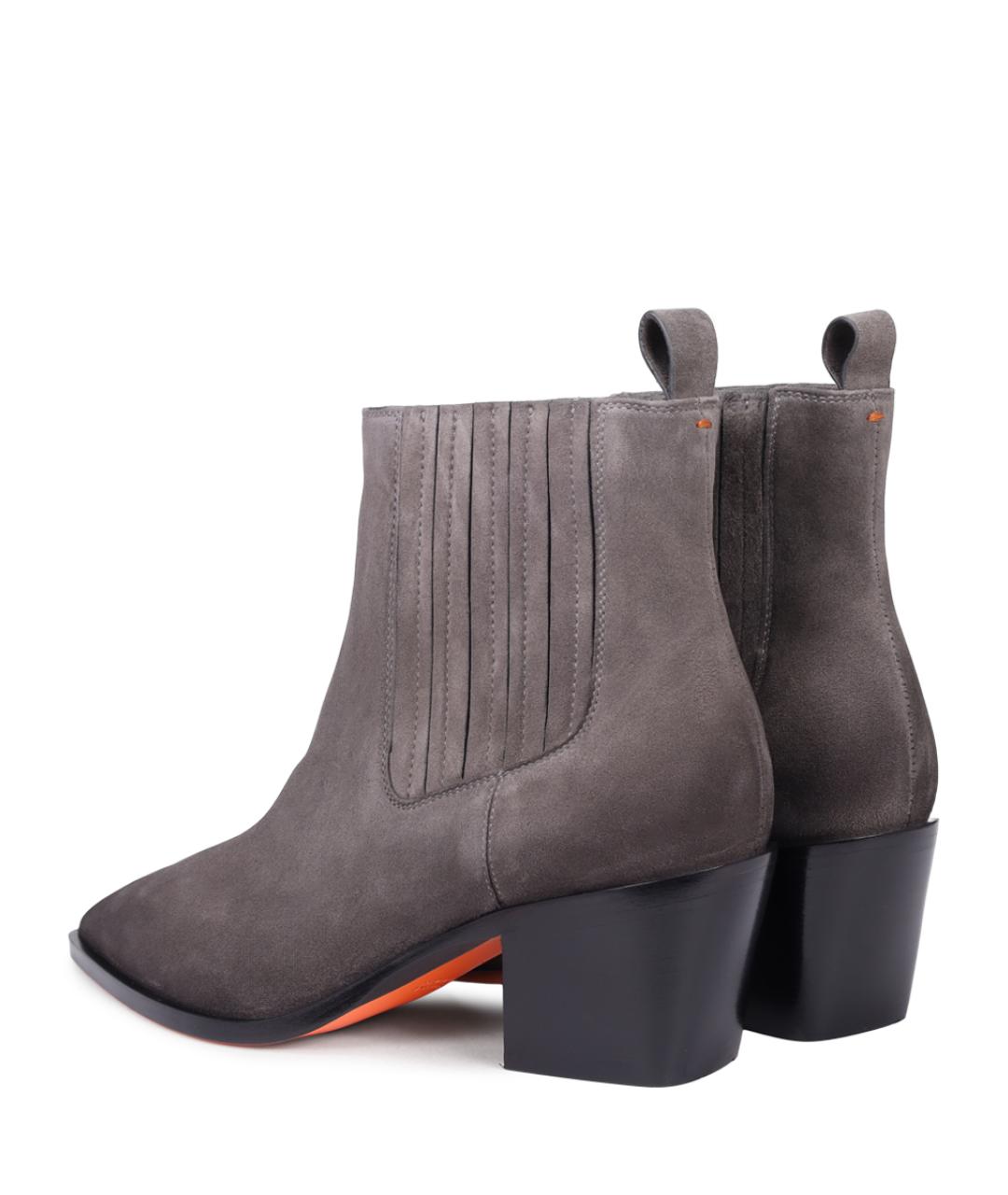 SANTONI Серые замшевые ботильоны, фото 4