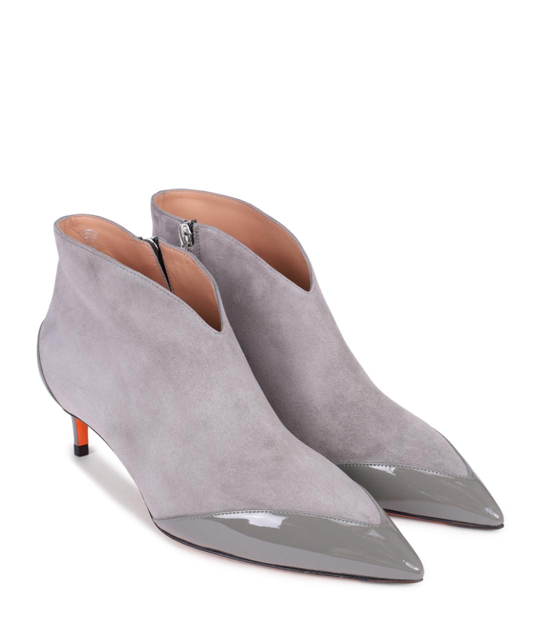 SANTONI Серые замшевые ботильоны, фото 2