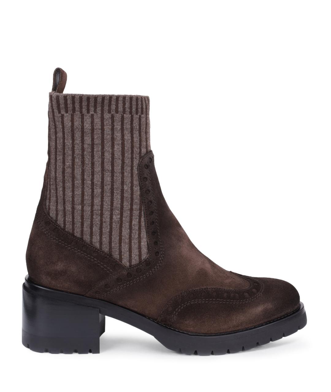 SANTONI Коричневые замшевые ботинки, фото 1