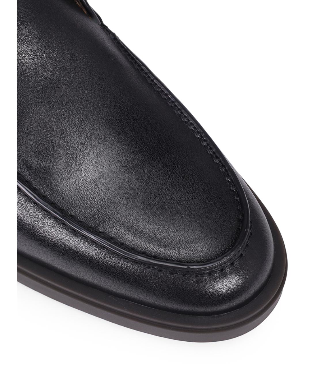 SANTONI Черные кожаные низкие ботинки, фото 5