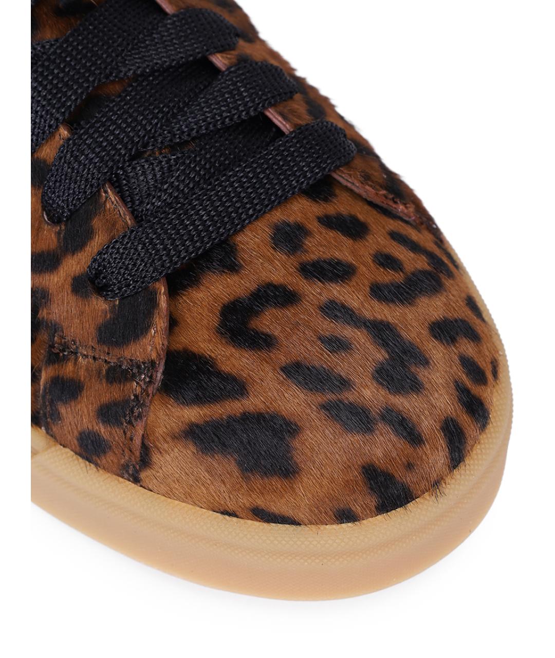 SANTONI Коричневые кожаные кеды, фото 5